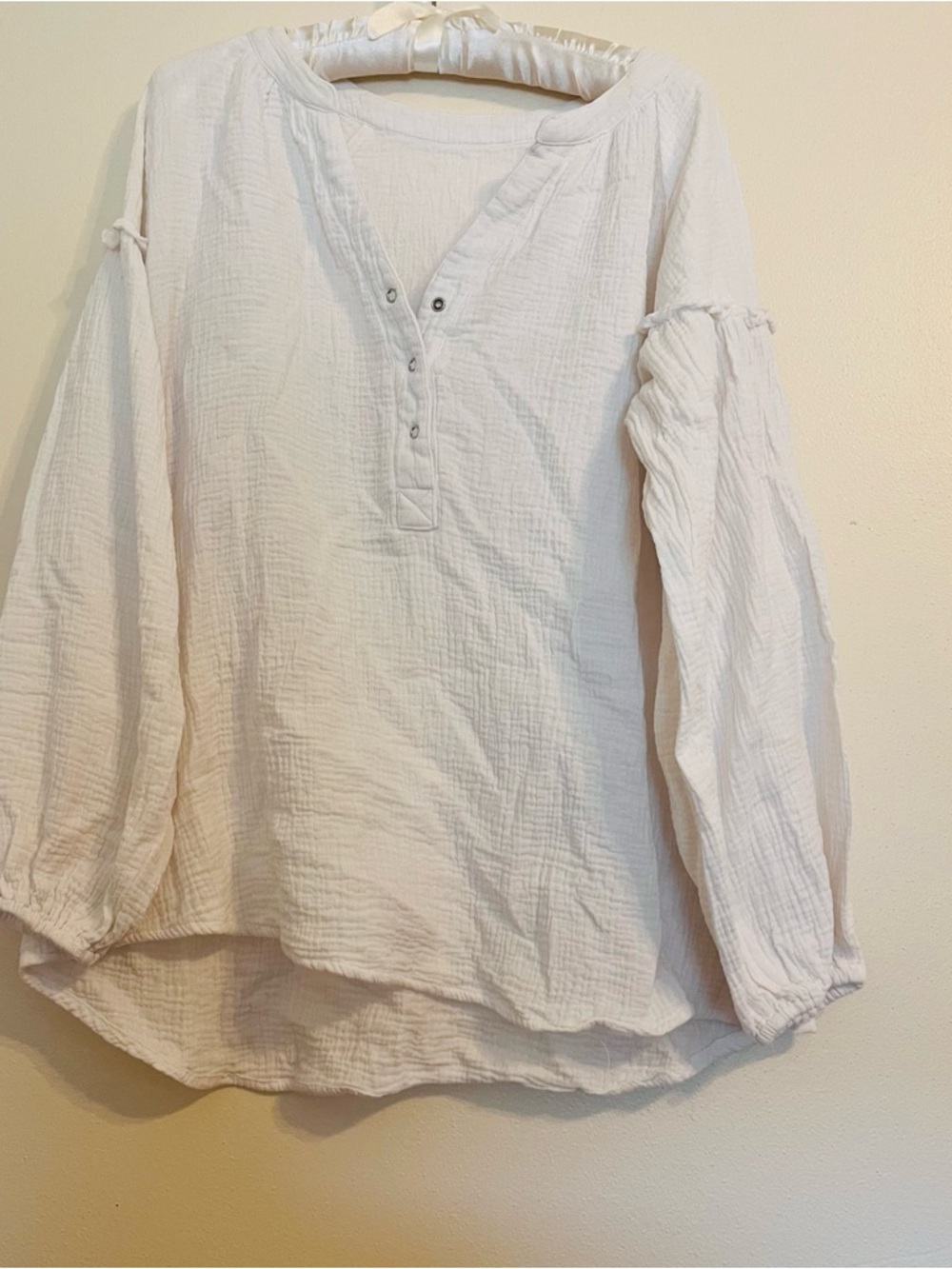 Women's White Double Cotton Gauze Casual Shirt